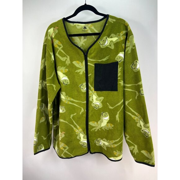 Disney Princess & The Frog Fleece Cardigan Jacket With Pocket sz XL NWT - Picture 1 of 4